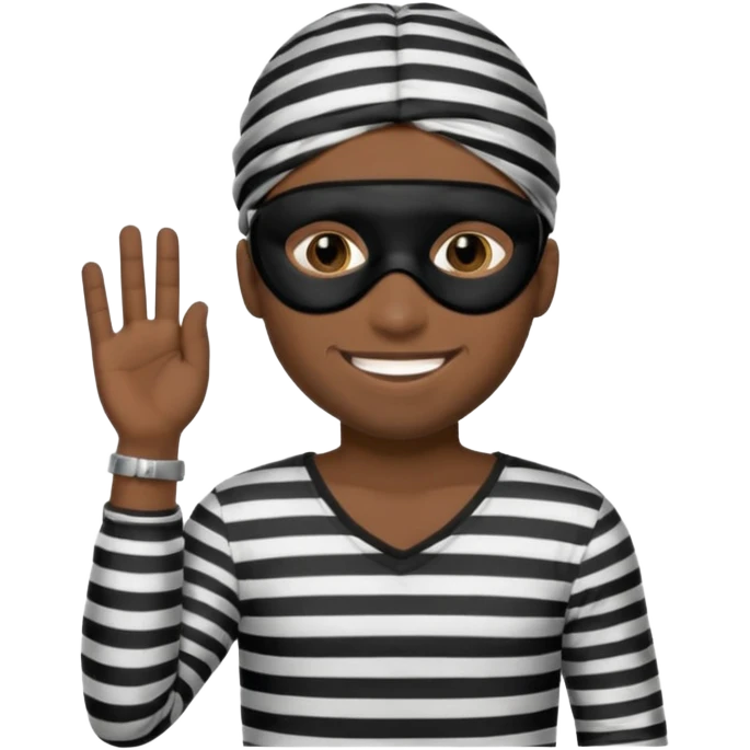 A theif robber emoji,Stripped shirt,eye mask, black head. emoji