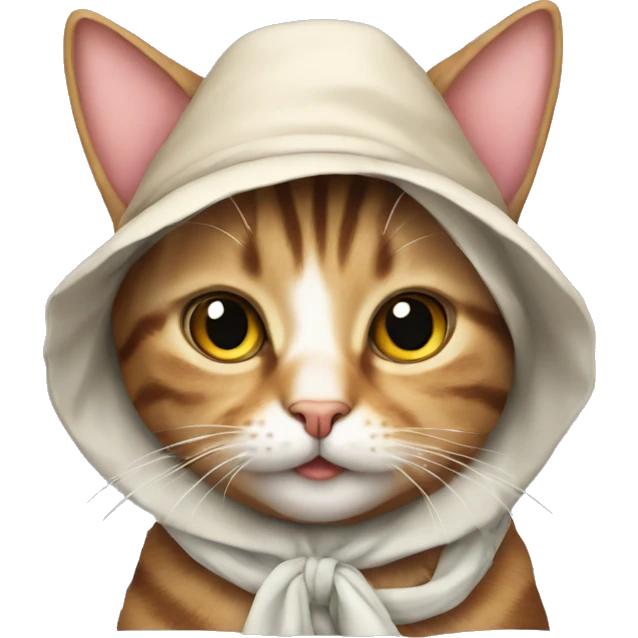 Tabby cat wearing a bonnet  emoji
