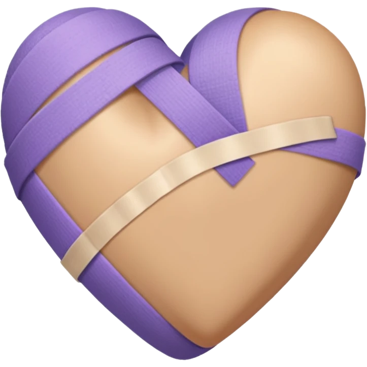 heart with subtle purple colour bandaged  emoji