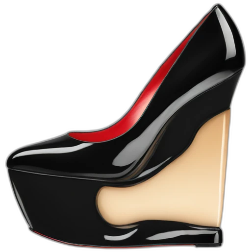 WEDGE heel LOUBOUTIN black PATENT emoji