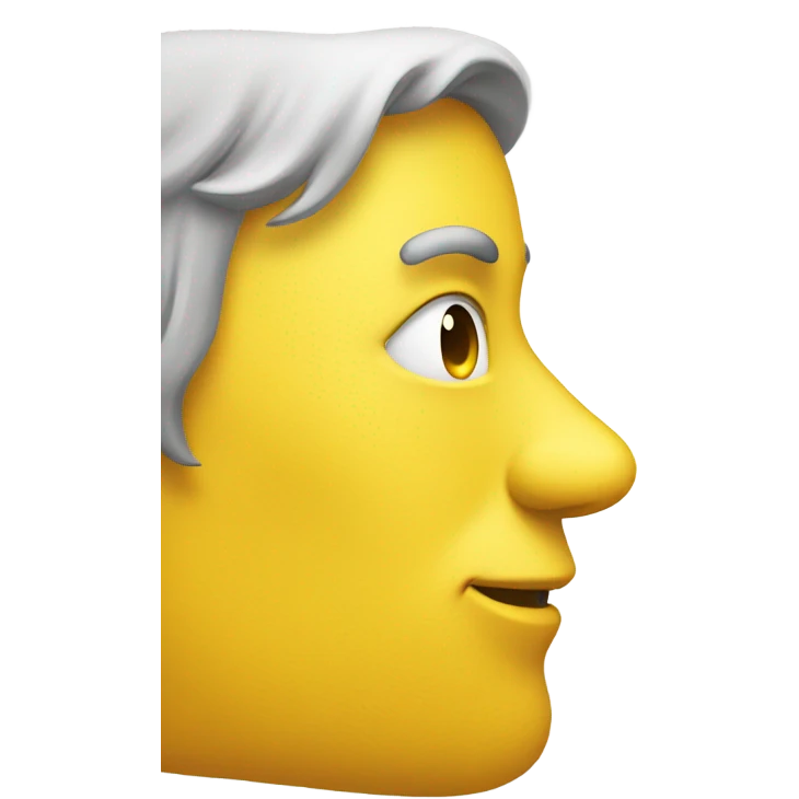 looking at me from side profile yellow face normal emoji emoji