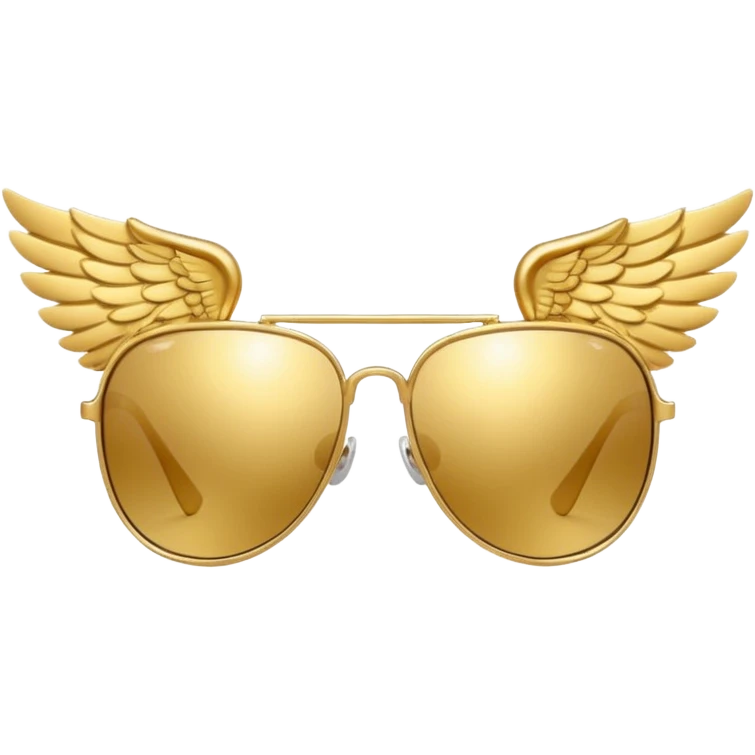 fancy gold sunglasses with wings emoji