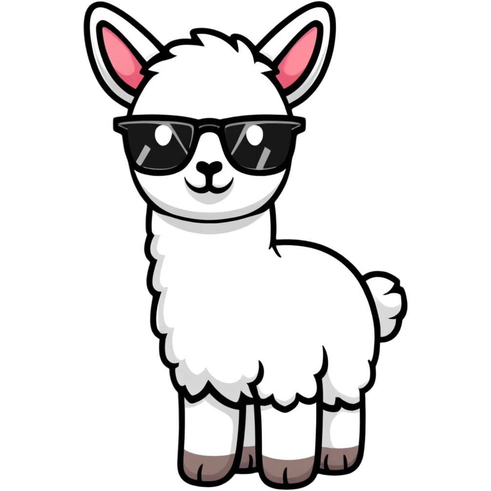 Llama with glasses  emoji