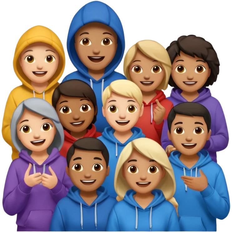 hoodied group emoji