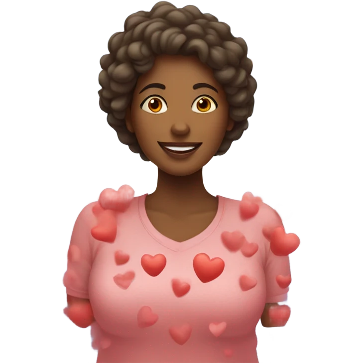 Mom with hearts emoji