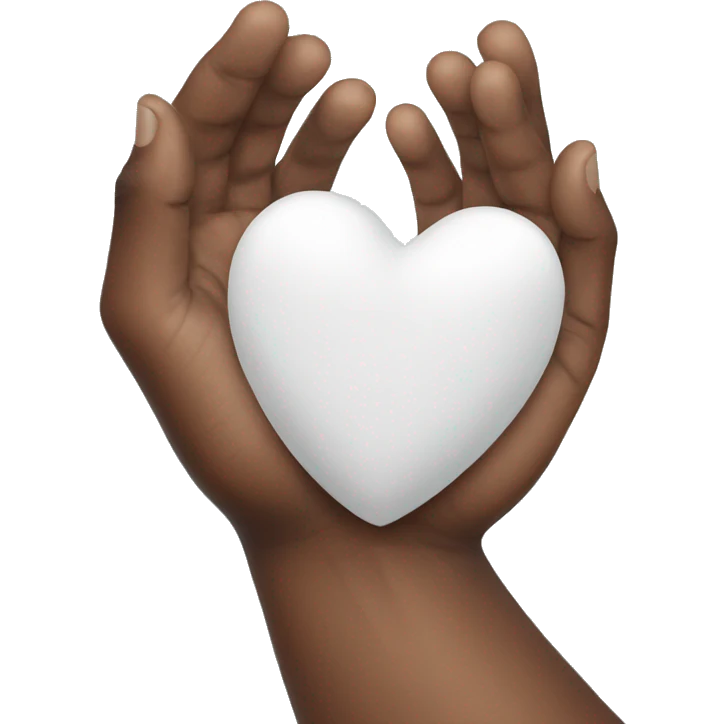 White heart in hand emoji