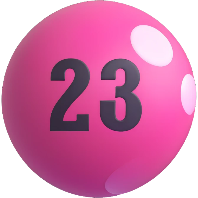 pink billiard ball with the number 23 emoji