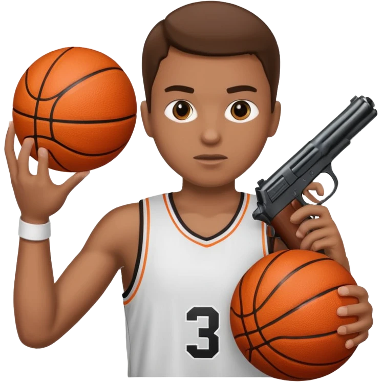 Basketball person with gun emoji