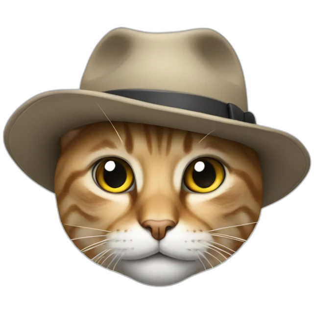 Cat with détective hat emoji
