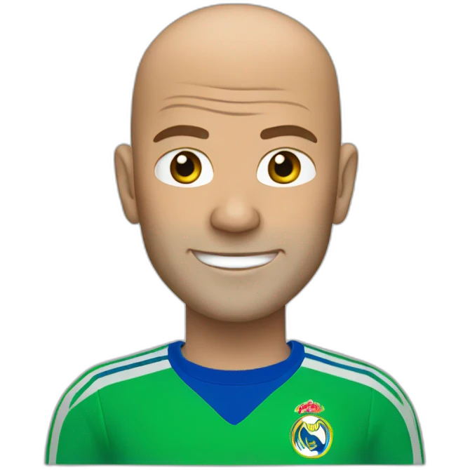 zinedine zidane with blue and green shirt emoji