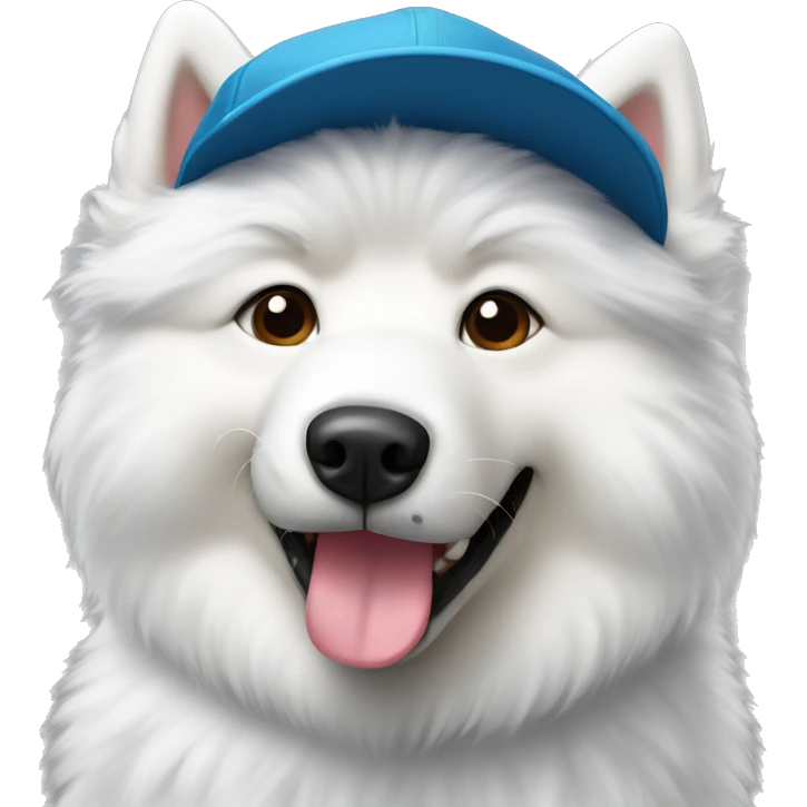 samoyed with rad cap emoji