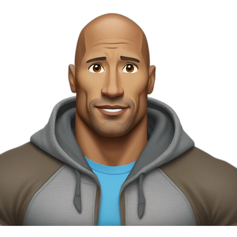 dwayne the rock johnson wearing a salesforce hoodie emoji