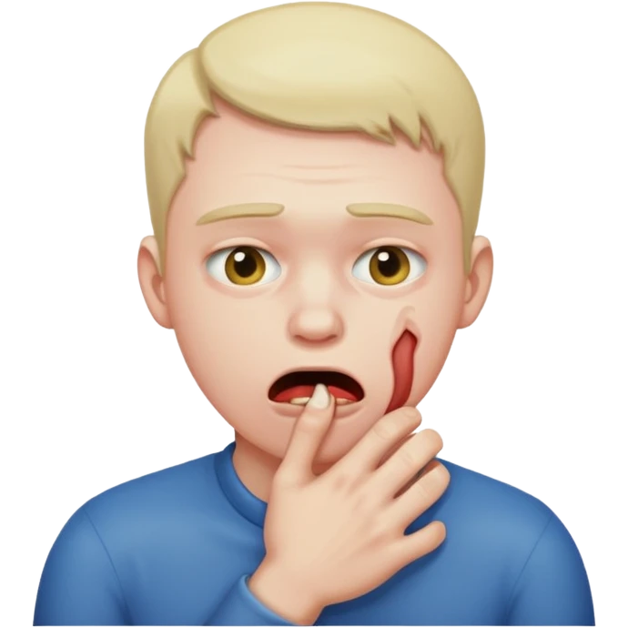 A guy choking himself emoji