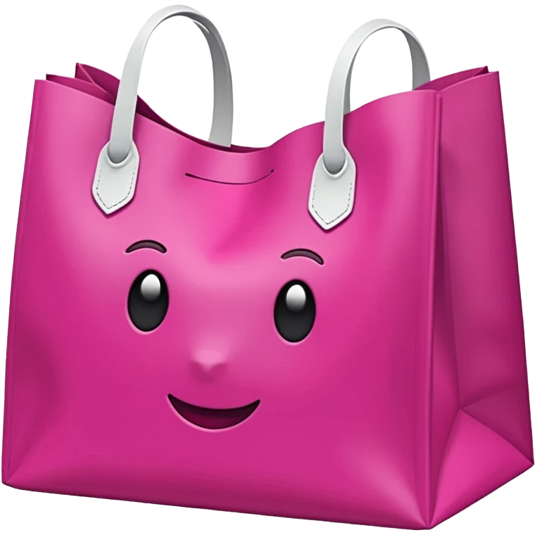 bolsa de papel fucsia con asas blancas y en el centro de la bolsa la palabra DRUNI en color blanco emoji