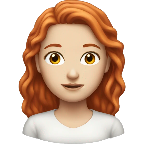 Red hair white girl looking at me emoji