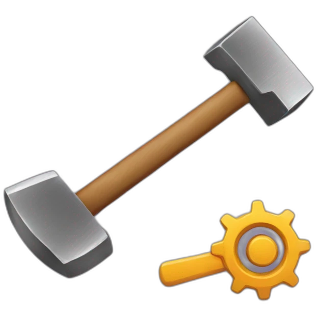 Hammer and gear emoji