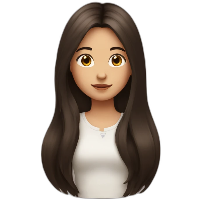 a girl with long dark brown staighrt hair emoji
