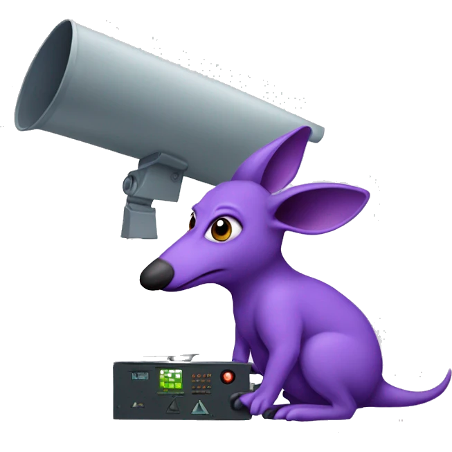 purple Aardvark operating a radar emoji