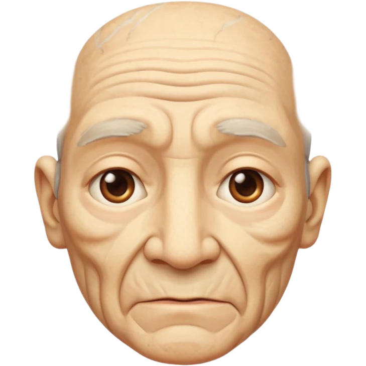 Wrinkles on a face emoji