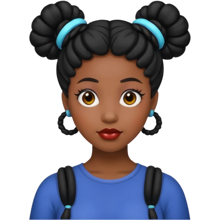 Black woman with Space buns emoji
