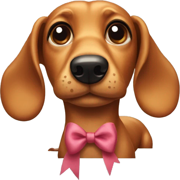 Wiener dog with a bow emoji