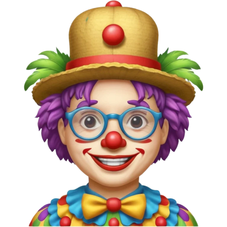 Clown feathered hat with glasses emoji
