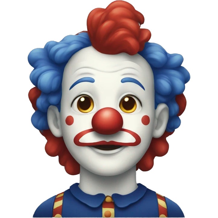 Clown in dark blue white and with red hair  emoji