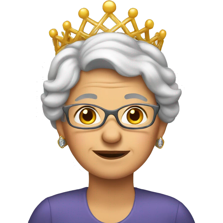 Grandma wearing tiara emoji