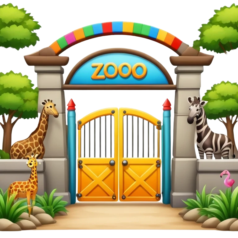 zoo entrance with animals emoji
