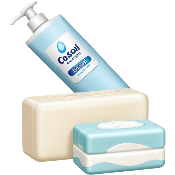 bar of soap and tooth paste on a countertop  emoji