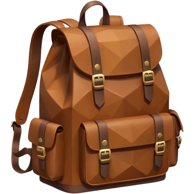 backpack brown emoji low poly  emoji
