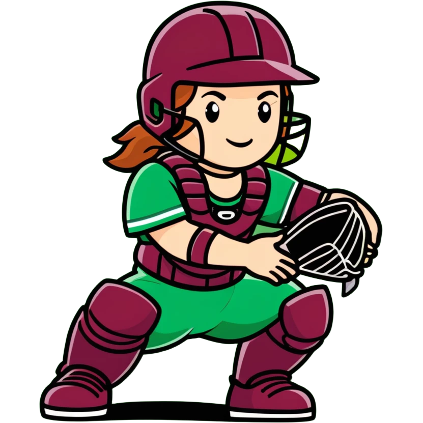 Softball catcher in maroon uniform emoji