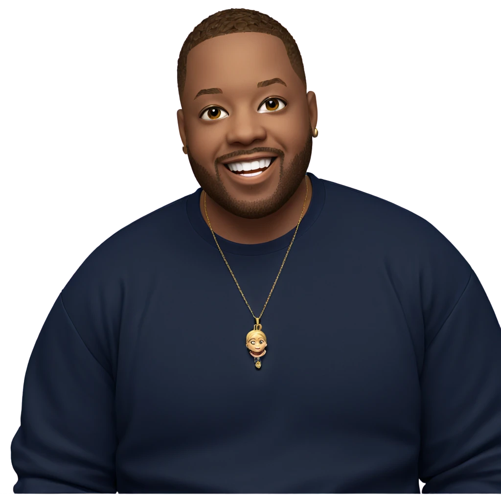 smiling boy with necklace emoji