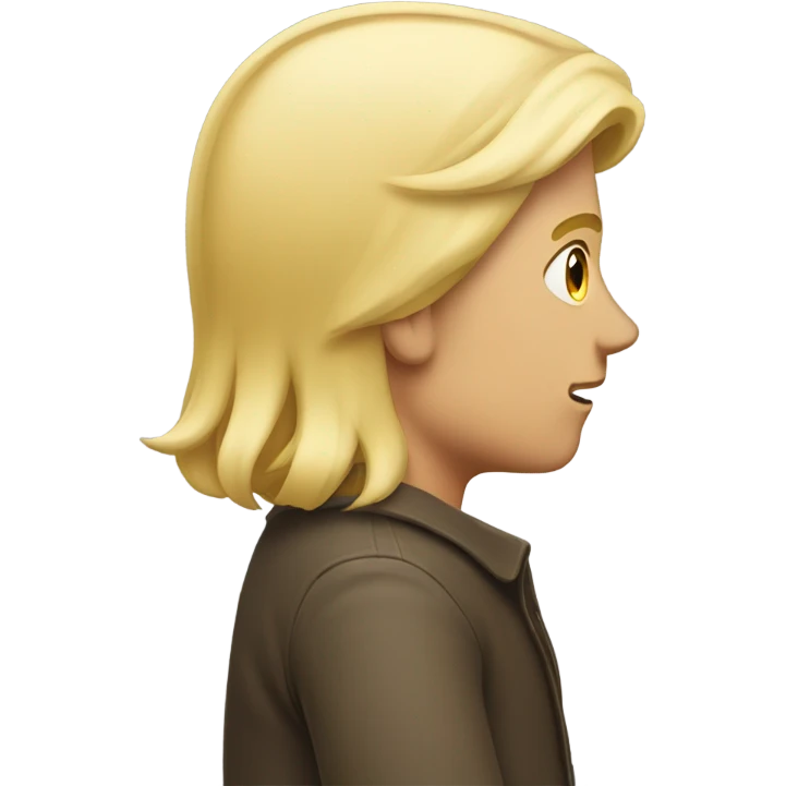 male longish blonde hair rear emoji