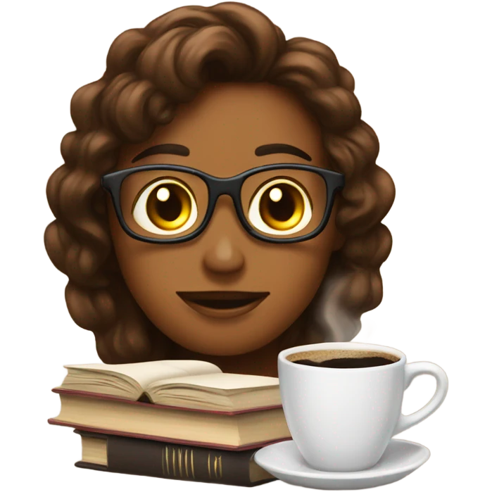 Coffee and books vibe emoji