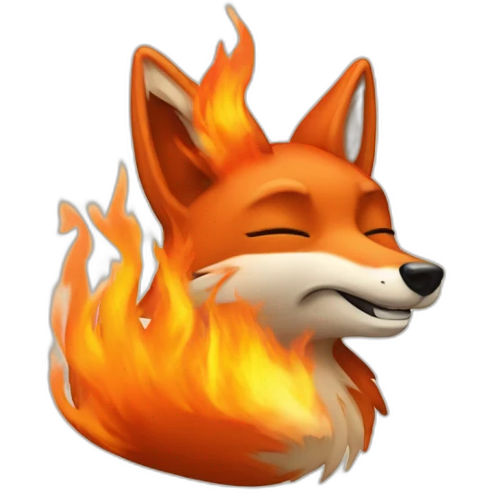 fox on fire emoji