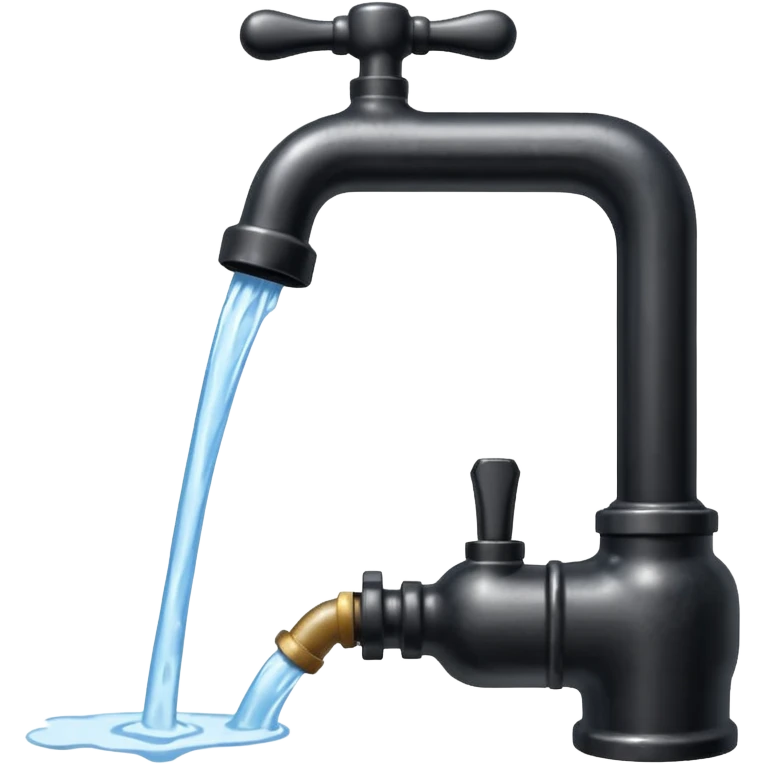
water pouring from an old tap, 1980 emoji