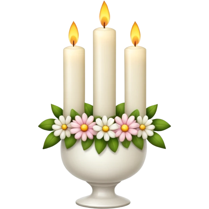 Candles white and with flowers emoji
