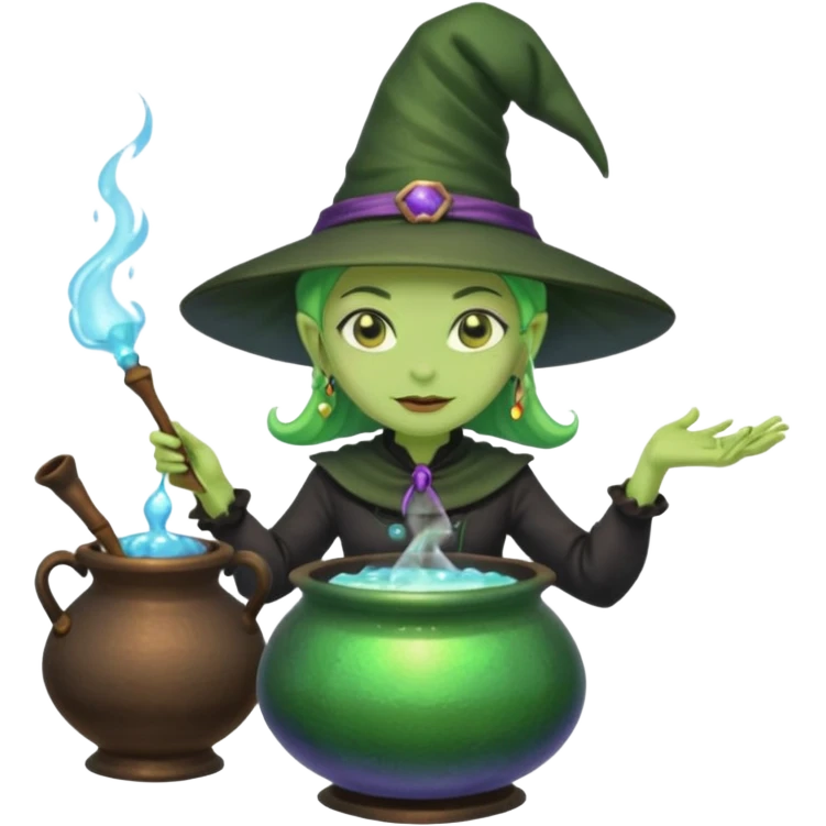 green witch cooking potion emoji