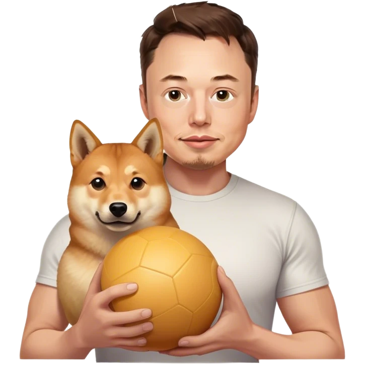 elon musk with doge ball emoji