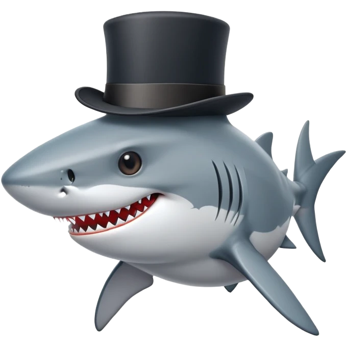 shark wearing a top hat emoji