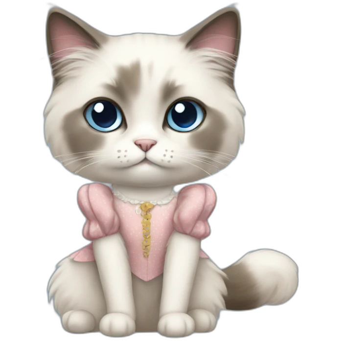 ragdoll cat in a dress emoji