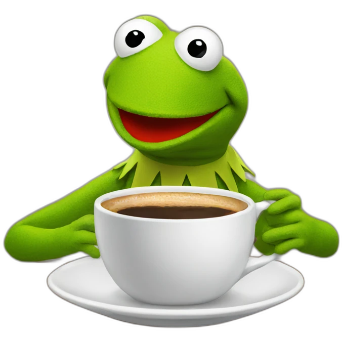 kermit drinking a cup of coffee emoji