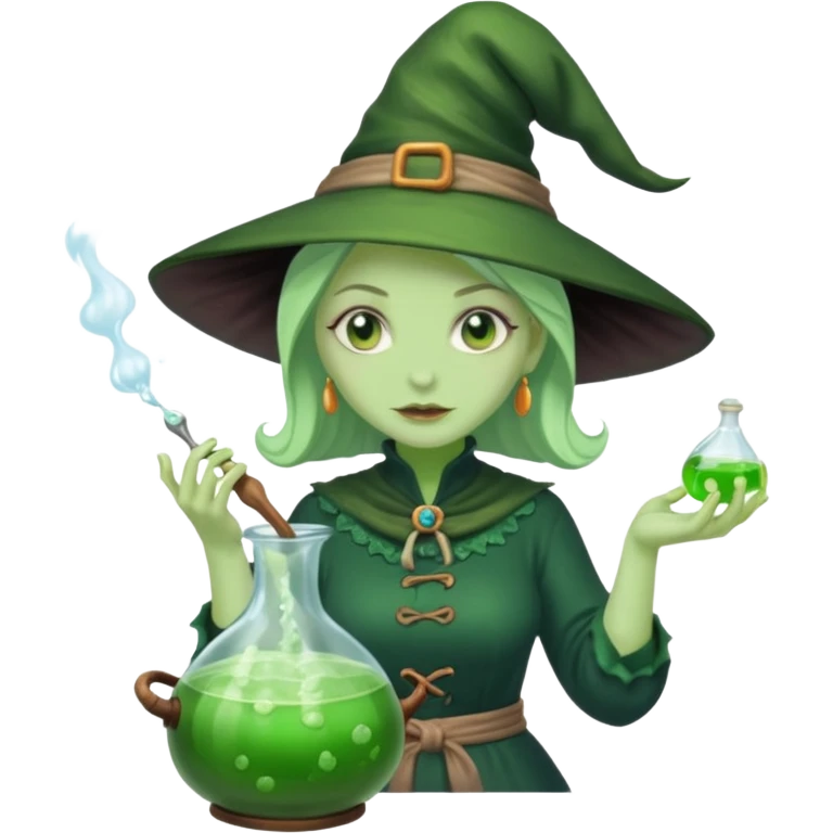 green witch cooking potion emoji