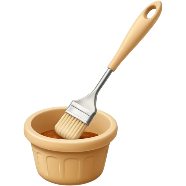 Beige silicon pastry brush for applying marinade  emoji