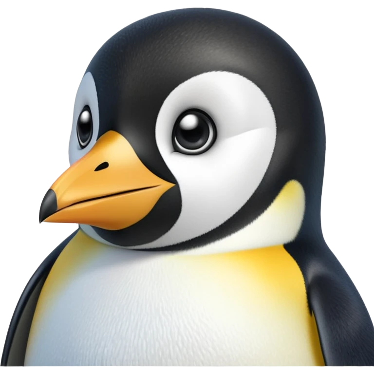 cinematic-adult-emperor-penguin-portrait-emoji,-head-tilted-playfully-and-inquisitively,-with-glossy,-pristine-plumage,-sparkling-eyes-filled-with-curiosity,-simplified-yet-irresistibly-adorable-features, black face emoji