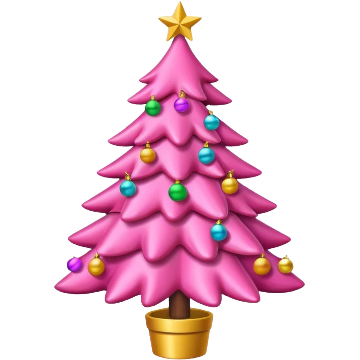 Pink Christmas tree with bows instead of ornaments emoji