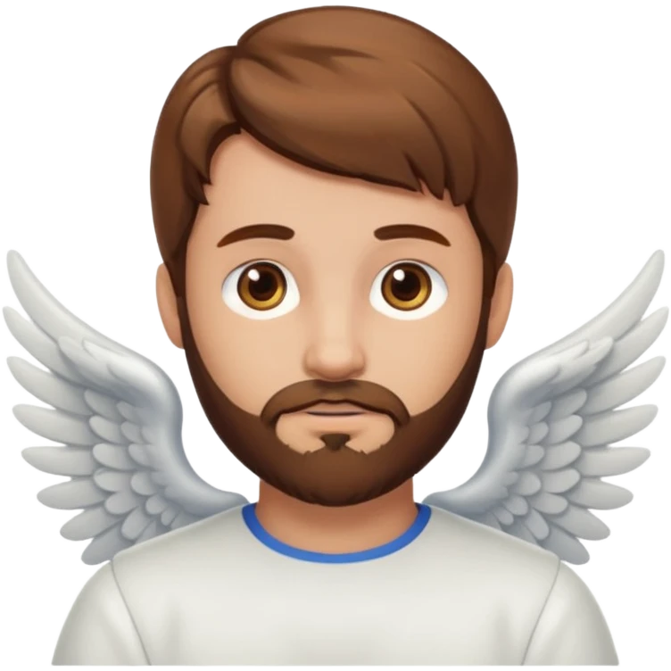 angel with brown hair and brown beard emoji