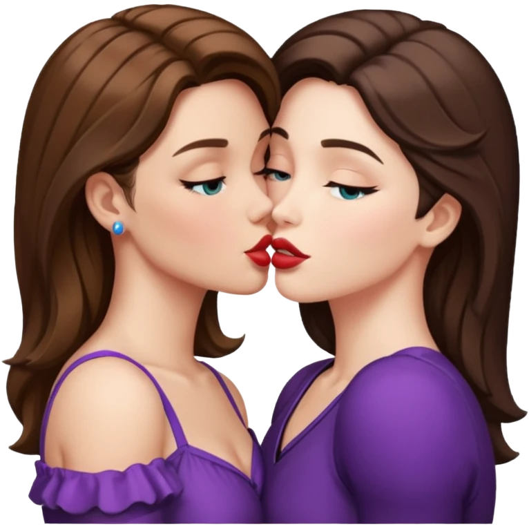 Caitlyn and Vi from League of Legends kissing each other emoji