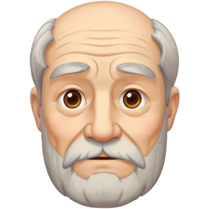 very old man with wrinkles and gray beard emoji